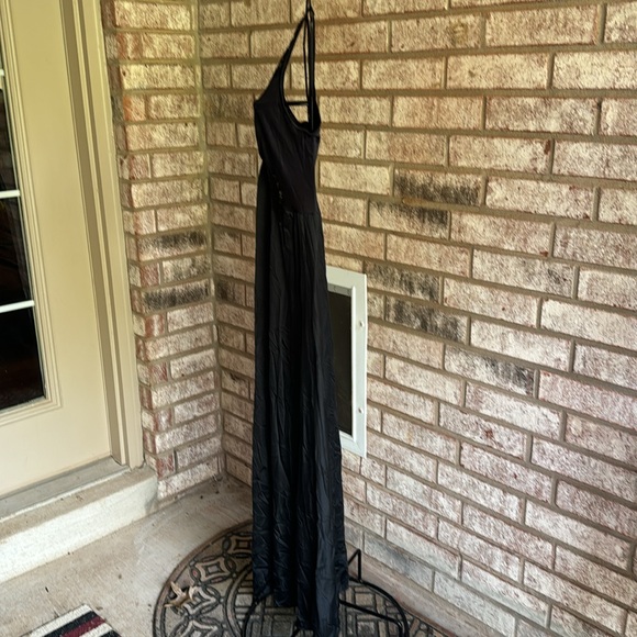 Nos Vintage Olga M Body silk black nylon Full Gown Sweep Oldstock - Picture 6 of 11